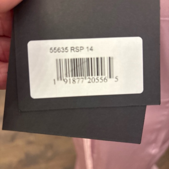 Mac Duggal Pink Long Sleeve V-Neck Gown - Picture 10 of 10